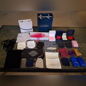 Assorted Jewelry Pouches Boxes Gift Bags Ribbons - Mixed Brands